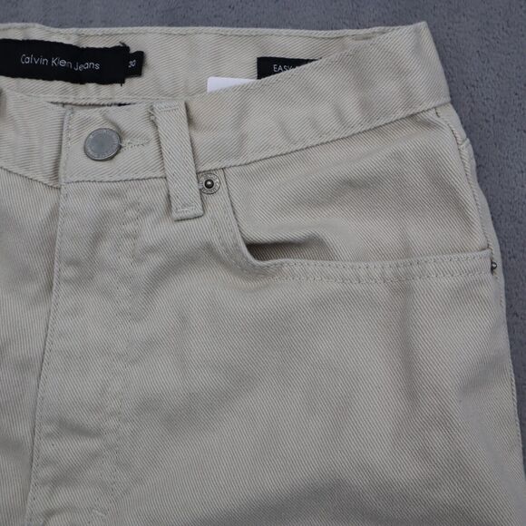 Calvin Klein Jeans Pants Mens 30 White Mid Rise Easy Fit Straight Leg Bottoms - Picture 12 of 16